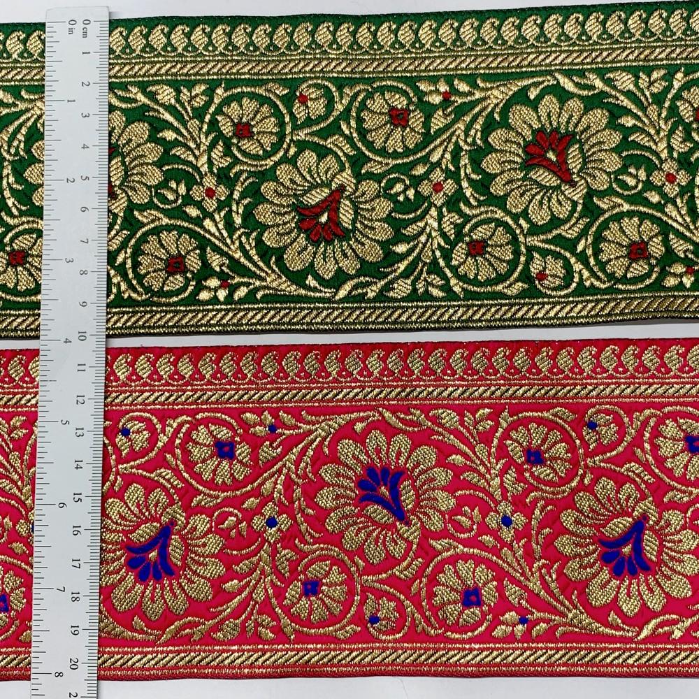 100mm Designer Foral Banarasi Lace, view 2