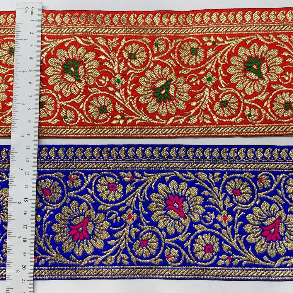 100mm Designer Foral Banarasi Lace, view 3