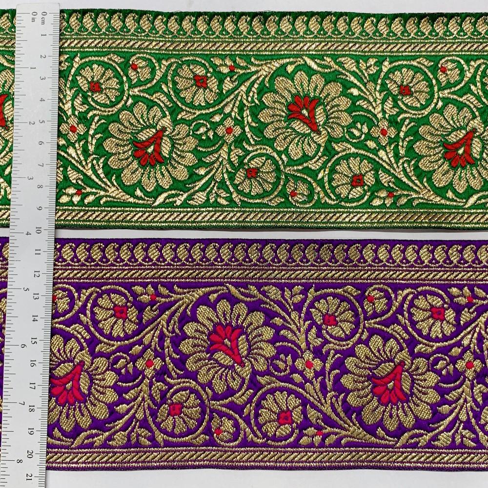 100mm Designer Foral Banarasi Lace, view 4