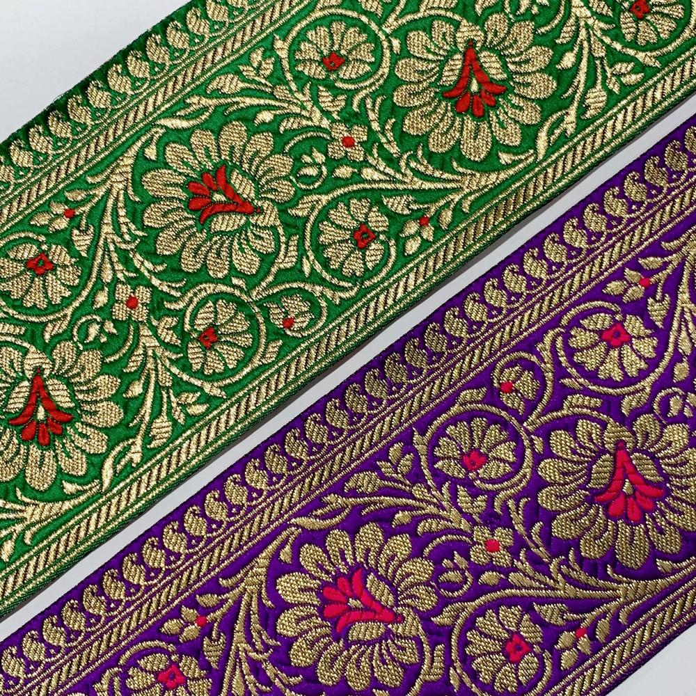 100mm Designer Foral Banarasi Lace, view 9