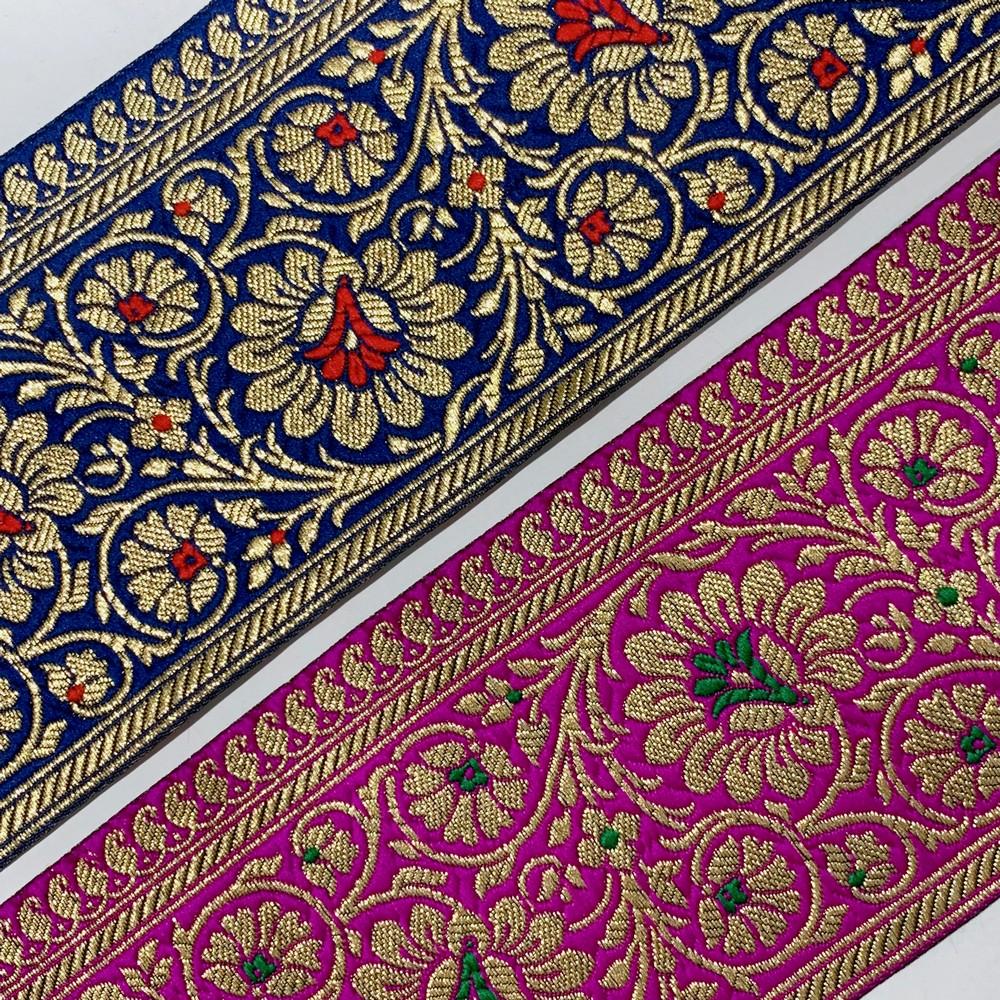 100mm Designer Foral Banarasi Lace, view 10