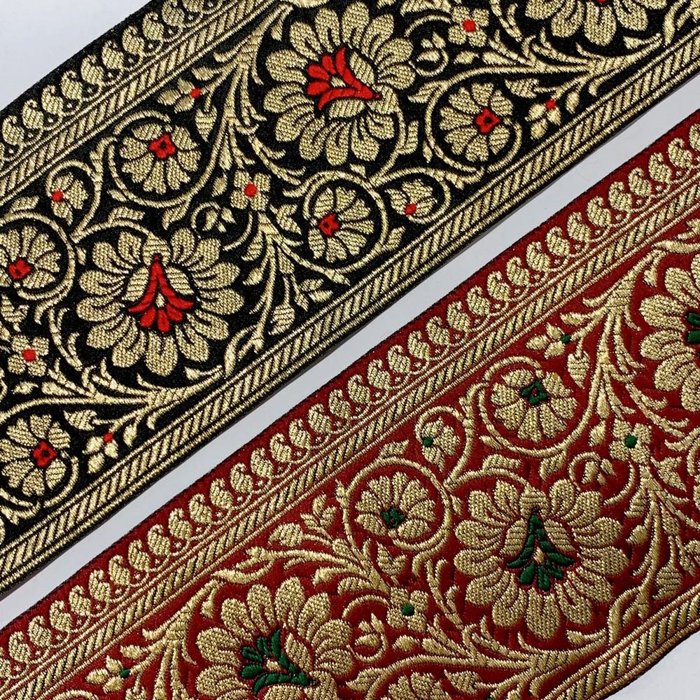 100mm Designer Foral Banarasi Lace, view 11