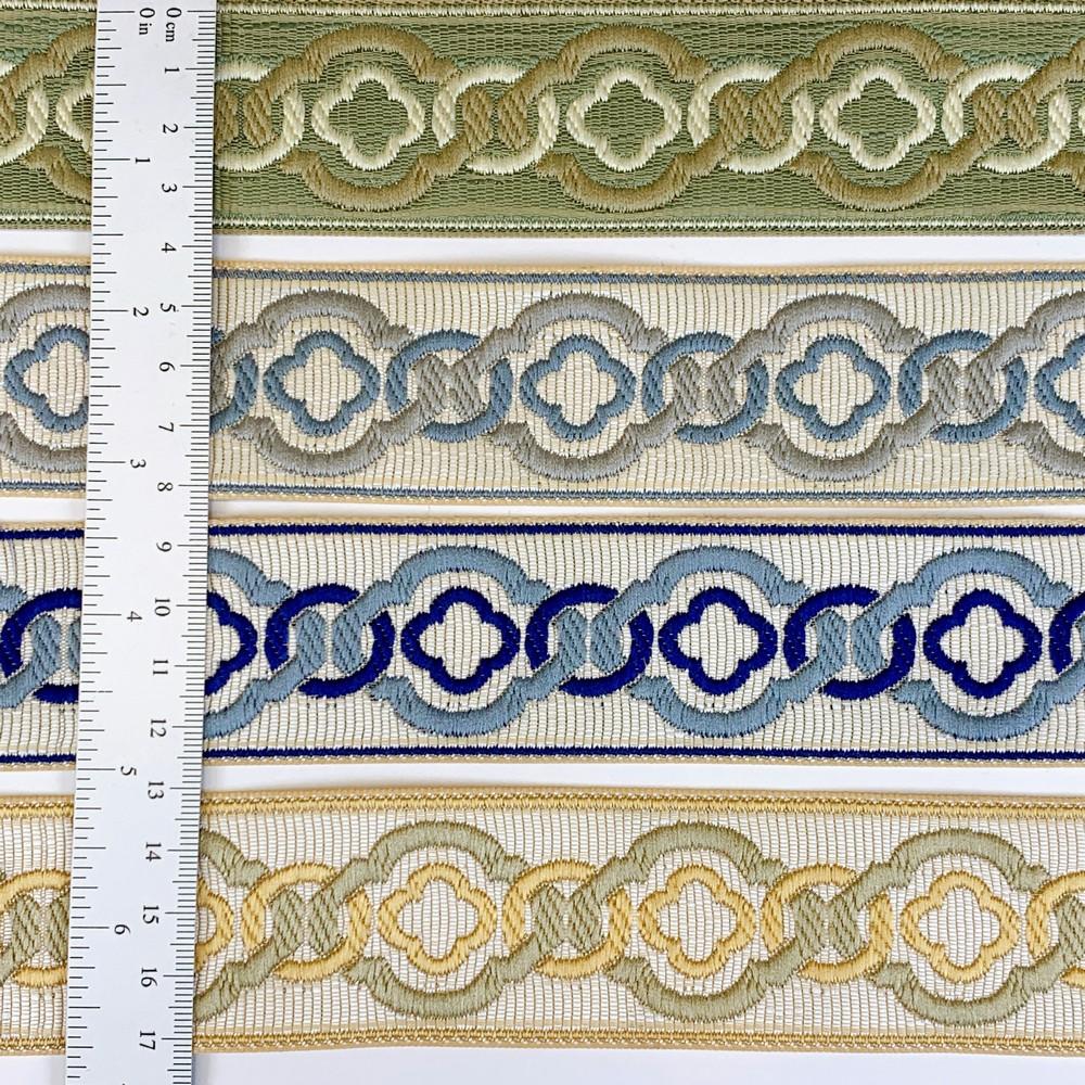 40mm Elegant Tapestry Tape with Geometric Chain Pattern, view 4