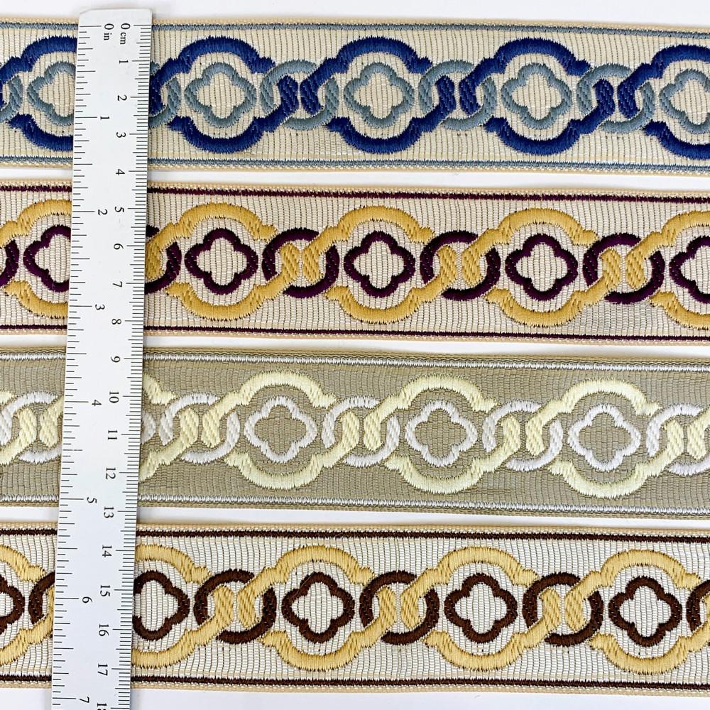 40mm Elegant Tapestry Tape with Geometric Chain Pattern, view 2