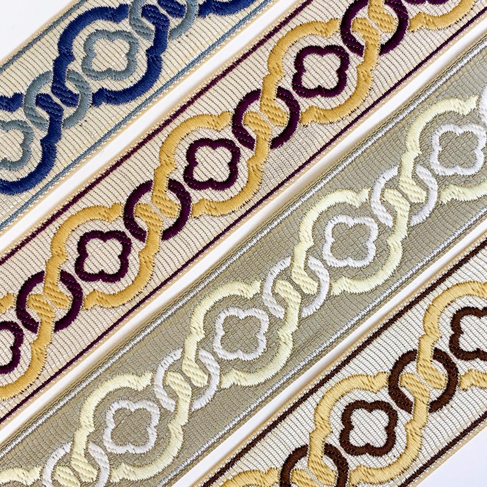 40mm Elegant Tapestry Tape with Geometric Chain Pattern, view 3