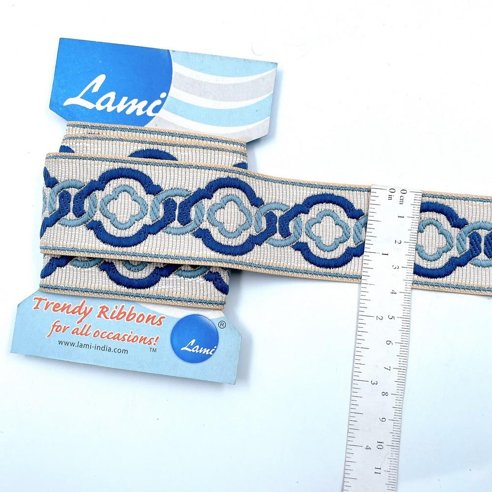 40mm Elegant Tapestry Tape with Geometric Chain Pattern, view 6