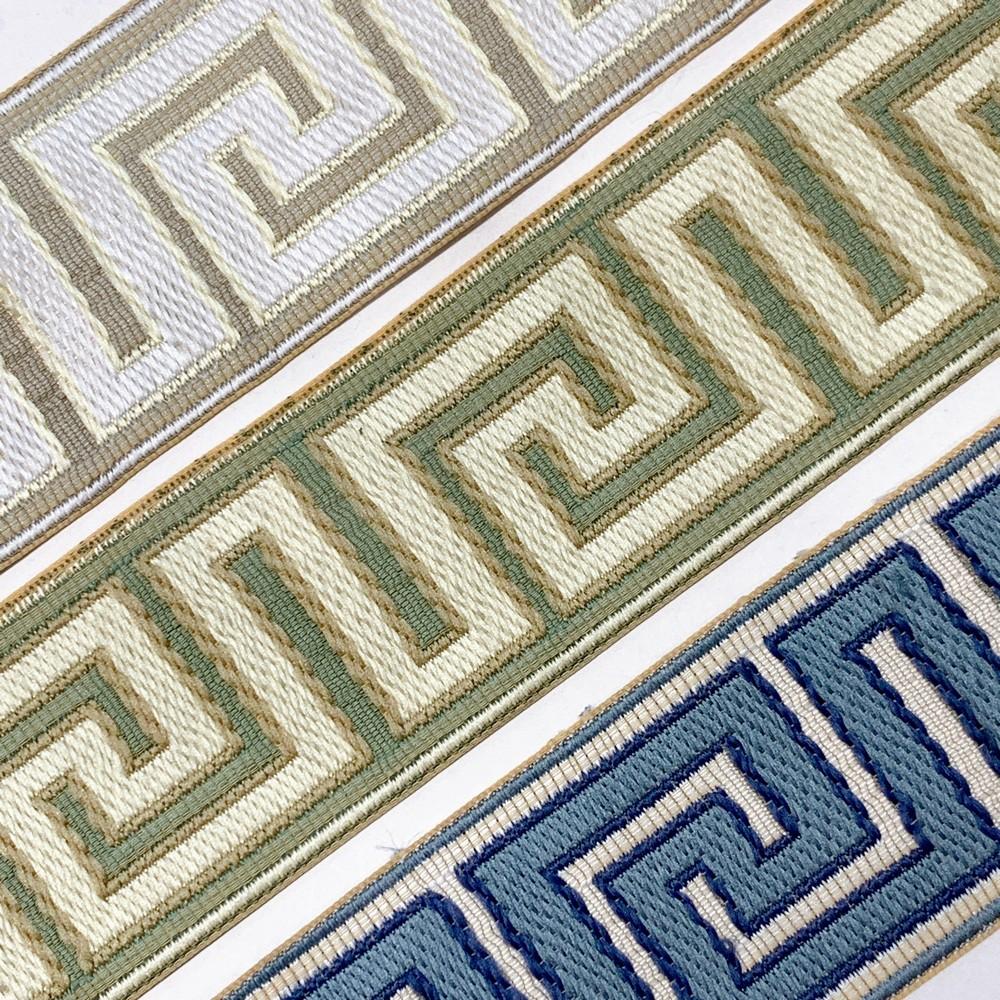 55mm Designer Tapestry Tapes with Greek Key Pattern, view 3
