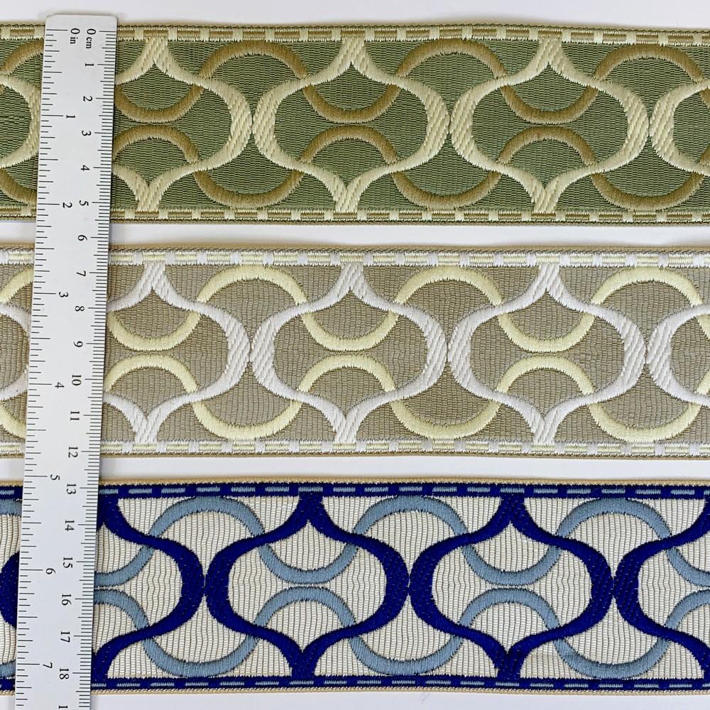 55mm Decorative Tapestry Tape with Interlocking Wave Design, view 2