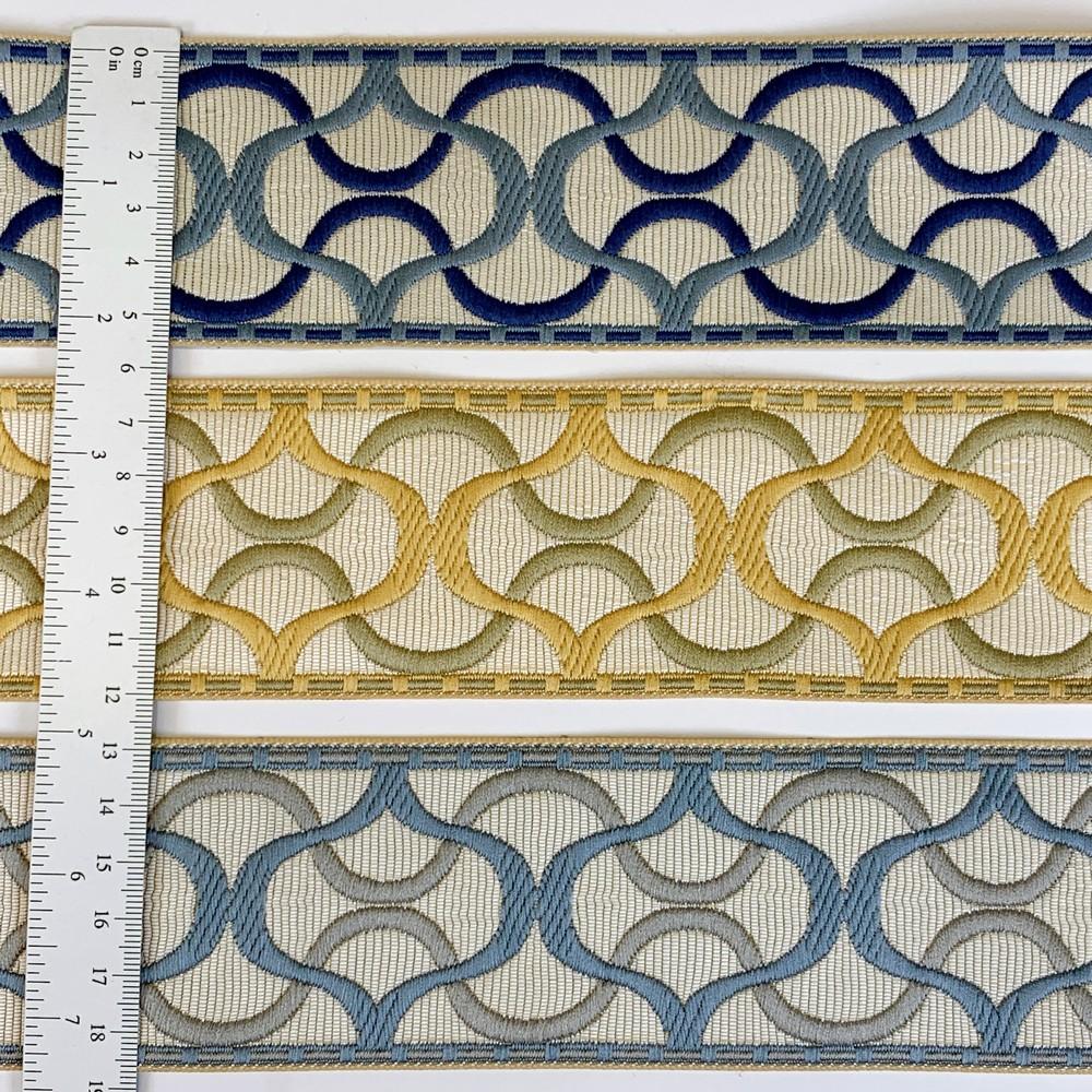 55mm Decorative Tapestry Tape with Interlocking Wave Design, view 4