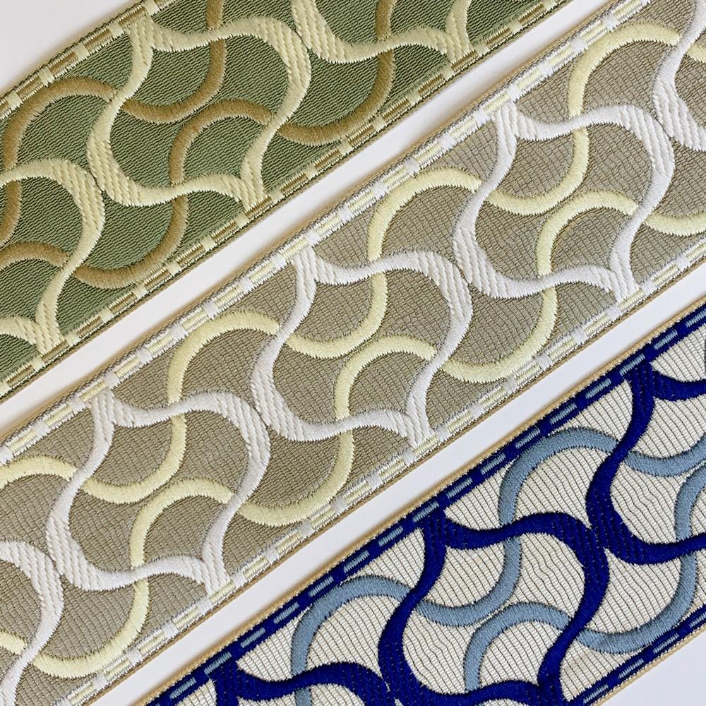 55mm Decorative Tapestry Tape with Interlocking Wave Design, view 3