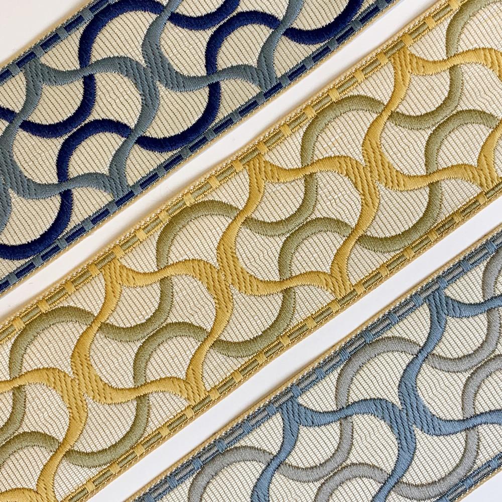 55mm Decorative Tapestry Tape with Interlocking Wave Design, view 5