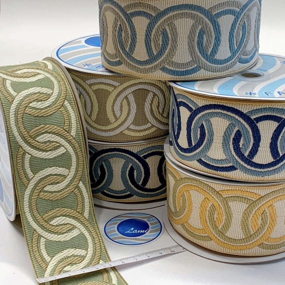 55mm Elegant Tapestry Tape with Braided Chain Design, view 1