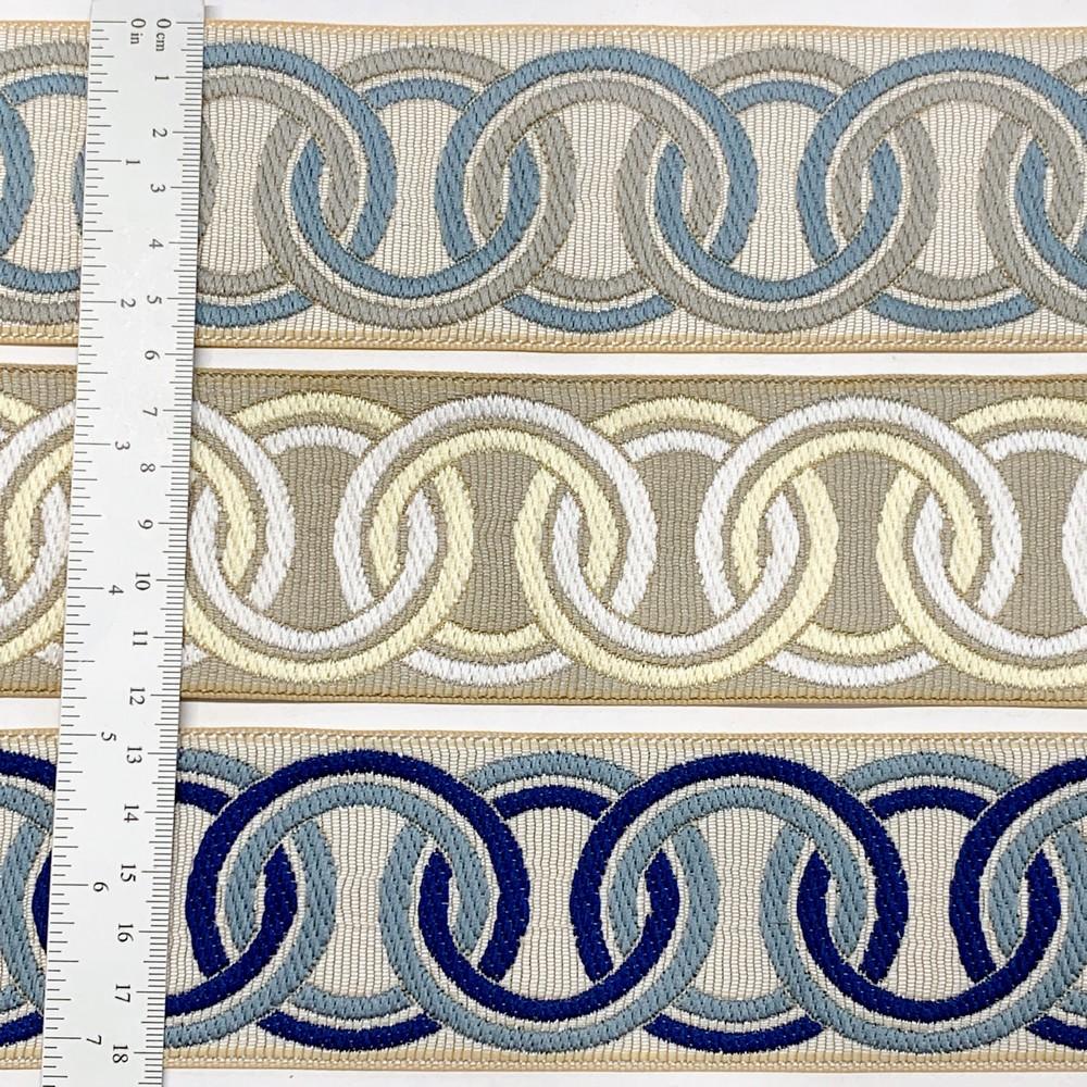 55mm Elegant Tapestry Tape with Braided Chain Design, view 2