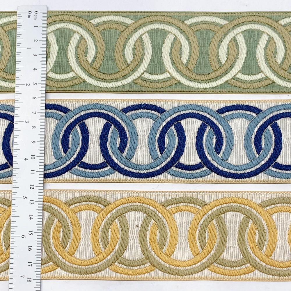 55mm Elegant Tapestry Tape with Braided Chain Design, view 4