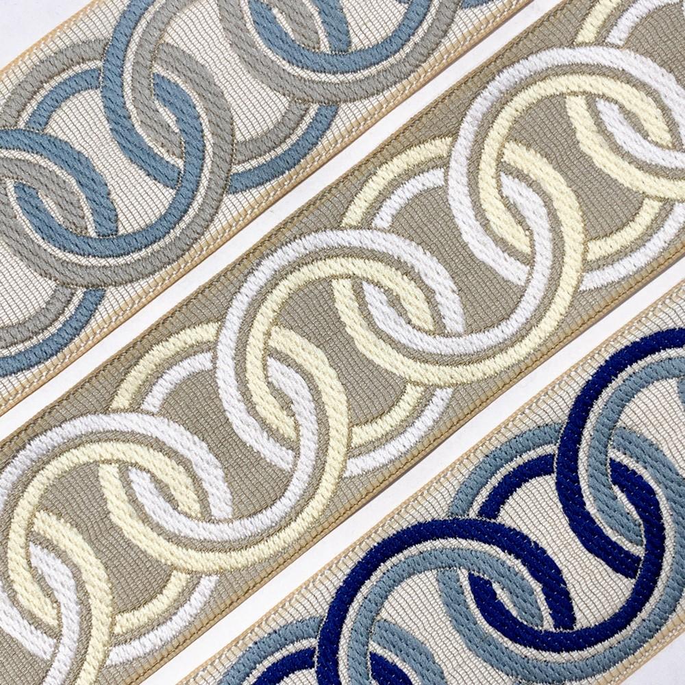 55mm Elegant Tapestry Tape with Braided Chain Design, view 3