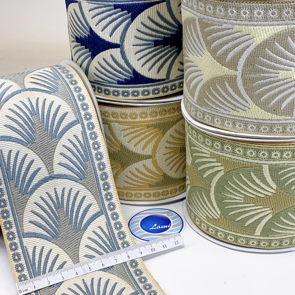 90mm Art Deco Palm Tapestry Tape, view 1