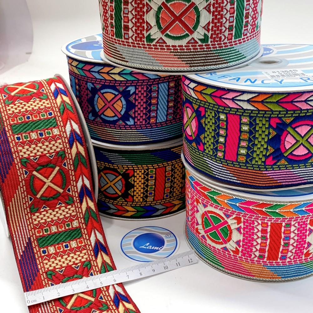 66 mm Geometrical ColourFul Jacquard Ribbon, view 5