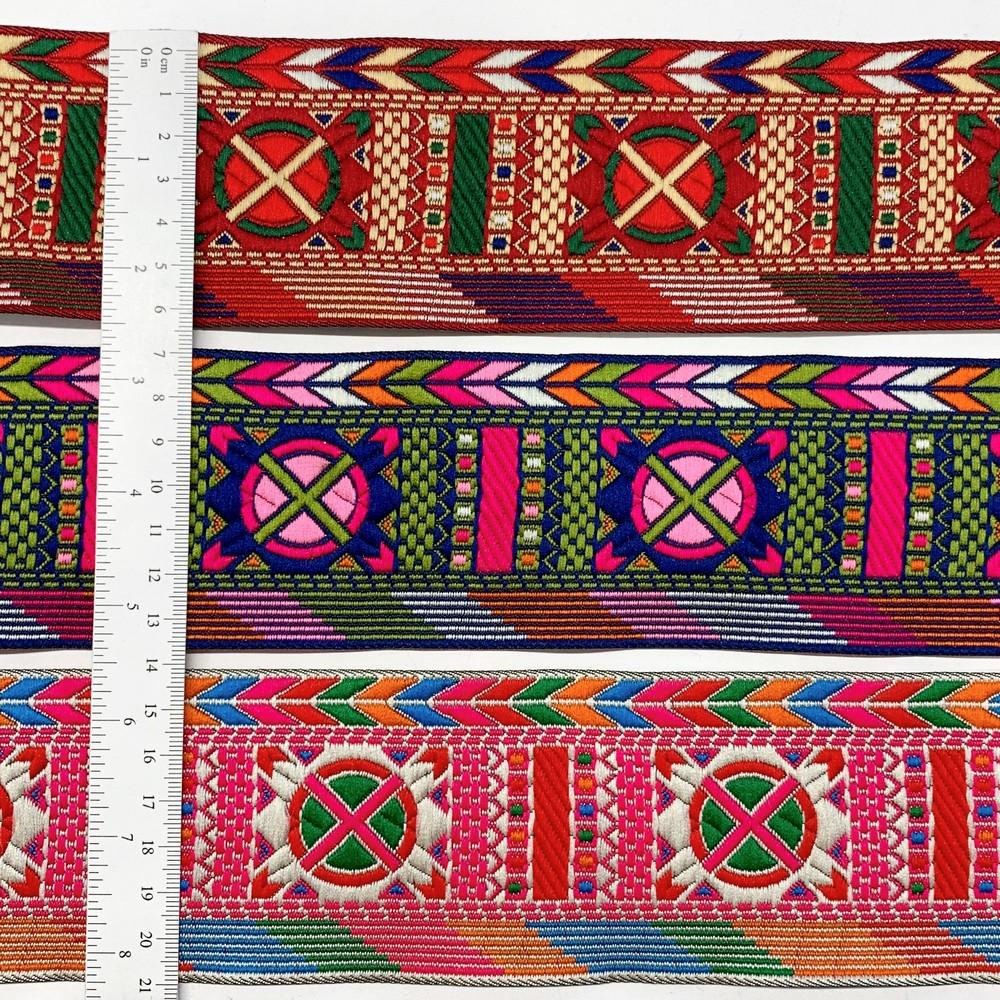66 mm Geometrical ColourFul Jacquard Ribbon, view 1
