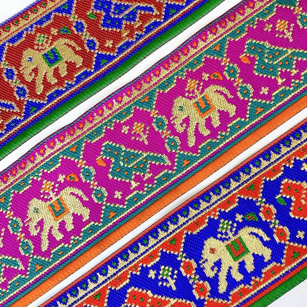 66 mm Colorful Traditional Design Cross stitch Jacquard Lace, view 5