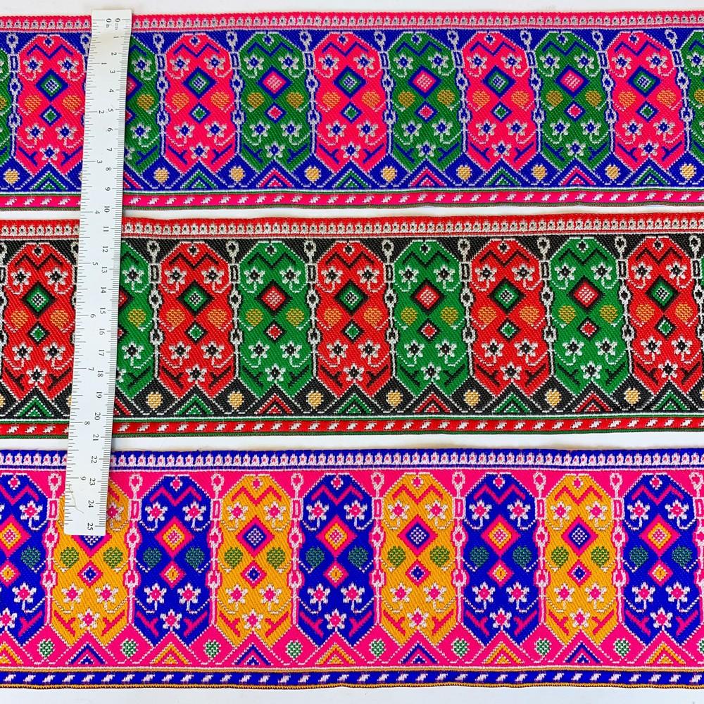 100mm Colorful Cross stich Jacquard Lace, view 2