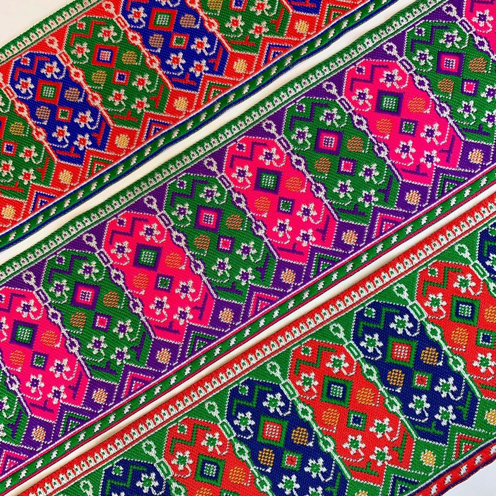 100mm Colorful Cross stich Jacquard Lace, view 5