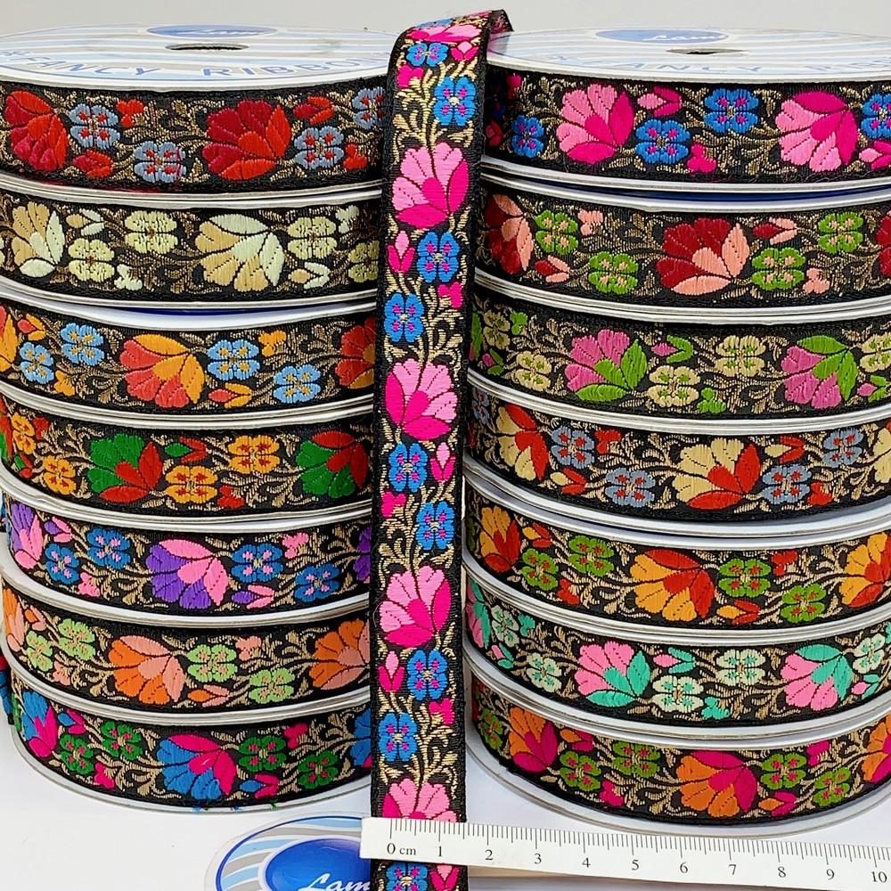 20 mm Designer Colourful Jacquard Ribbon, view 1