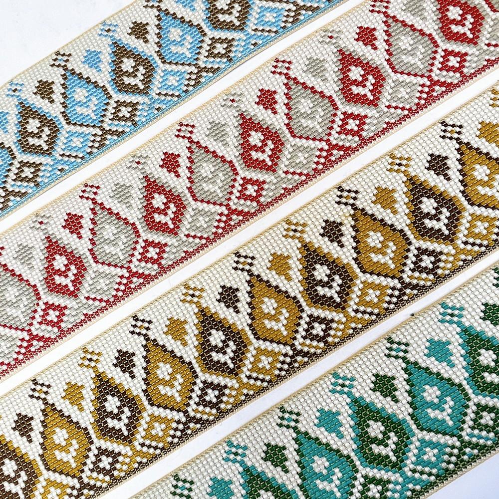 52mm Premium Cross-Stitch Jacquard Ribbon - Ethnic Geometric Border Lace for Garments & Crafts, view 6