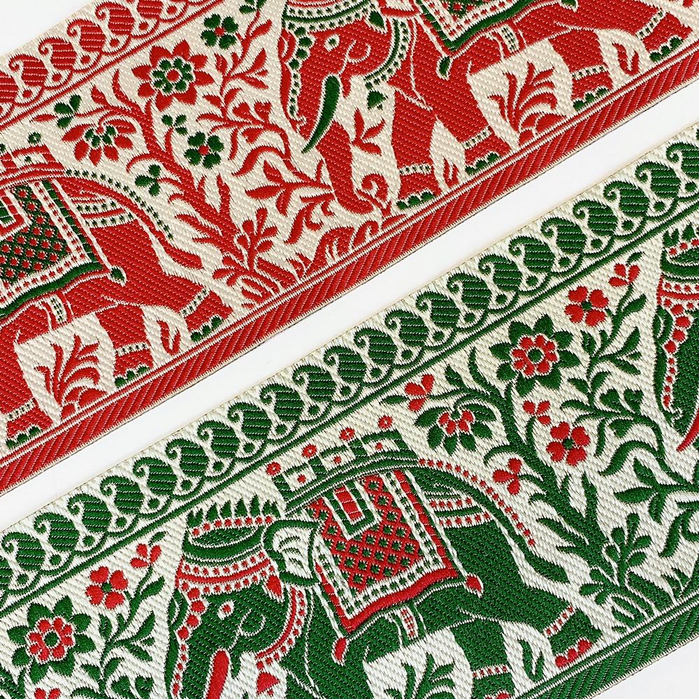 100mm Elephant Design Banarasi Jacquard Lace, view 7