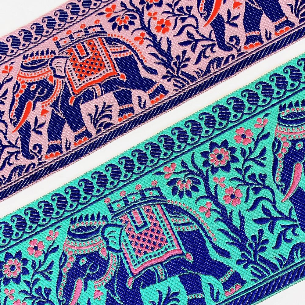 100mm Elephant Design Banarasi Jacquard Lace, view 8