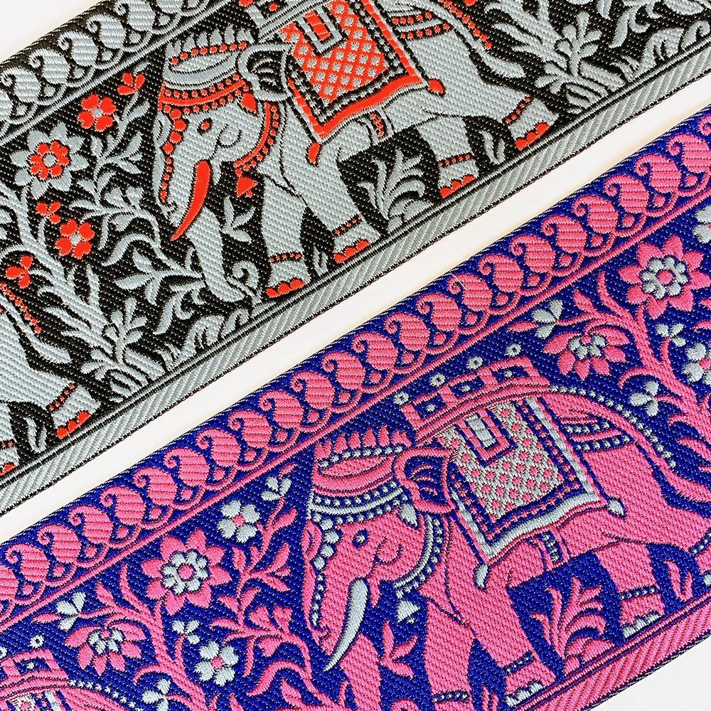 100mm Elephant Design Banarasi Jacquard Lace, view 9