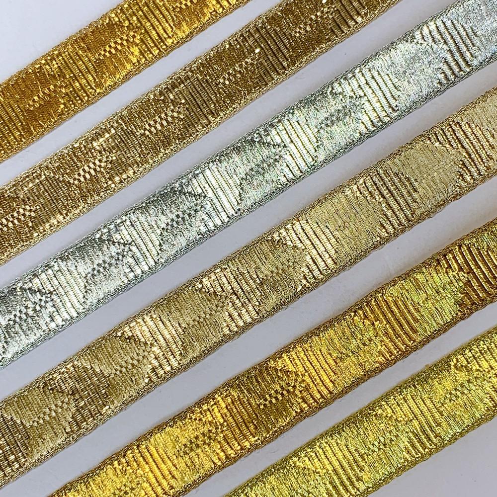 14mm Premium Metallic Woven Jacquard Ribbon, view 3