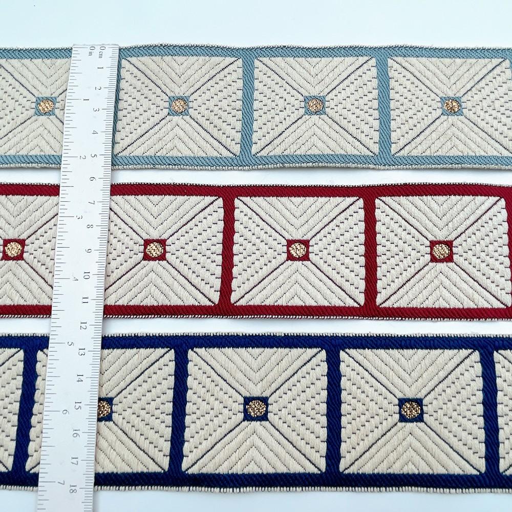 58mm Wide Geometric Square Pattern Lace Border for Sewing, Garments, DIY Crafts & Home Decor, view 4