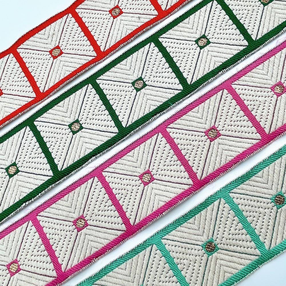 58mm Wide Geometric Square Pattern Lace Border for Sewing, Garments, DIY Crafts & Home Decor, view 6
