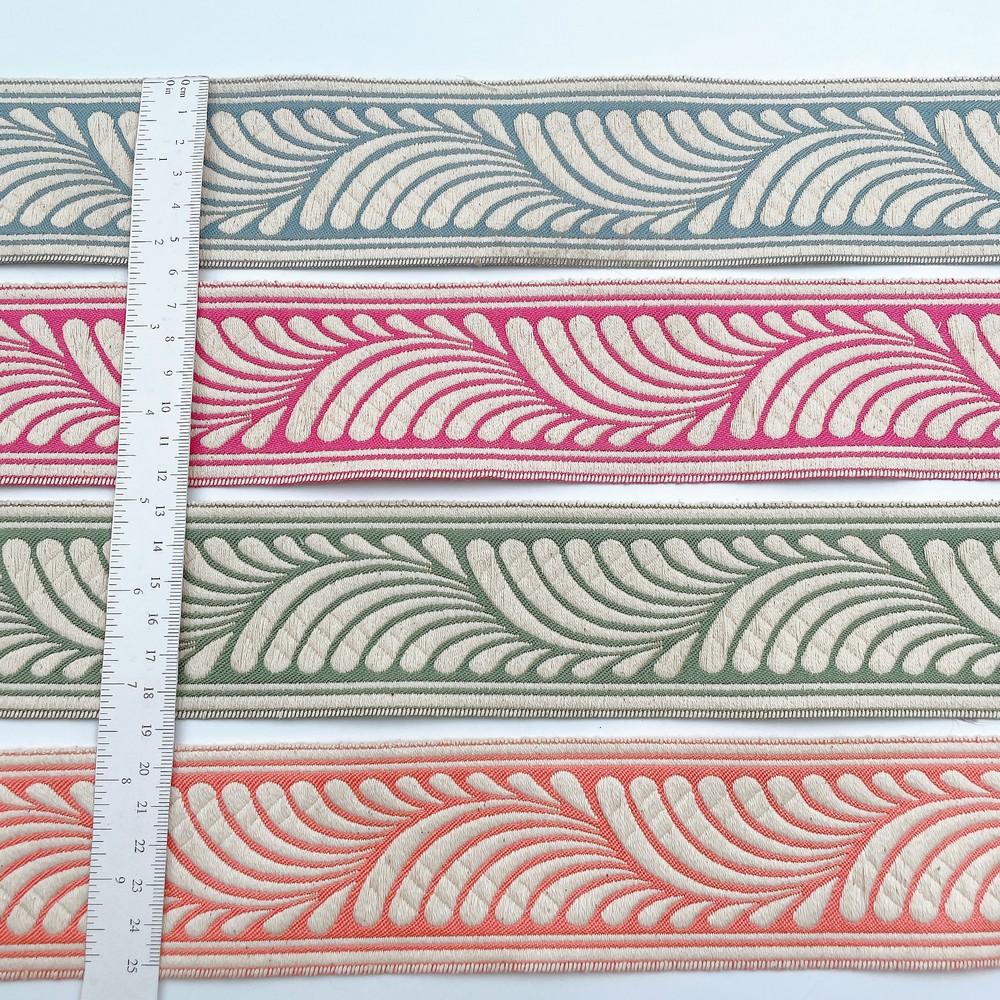 58mm Wide Botanical Leaf Pattern Lace Border for Sewing, Garments, DIY Crafts & Home Decor, view 2