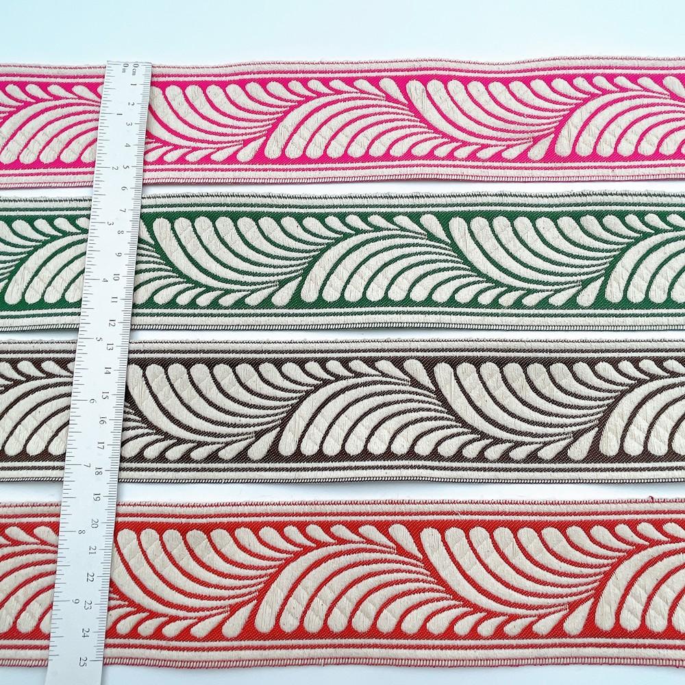 58mm Wide Botanical Leaf Pattern Lace Border for Sewing, Garments, DIY Crafts & Home Decor, view 4