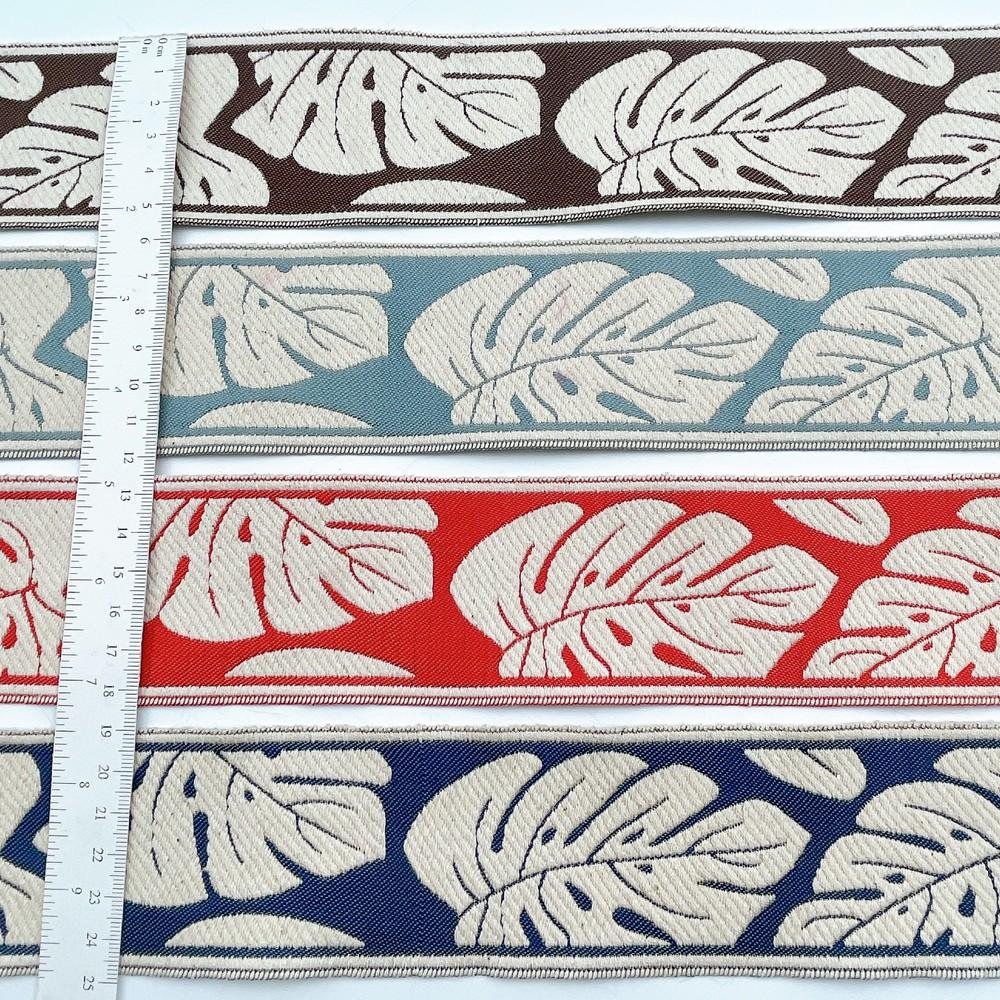 58mm Wide Tropical Monstera Leaf Pattern Lace Border for Sewing, Garments, DIY Crafts & Home Decor, view 4