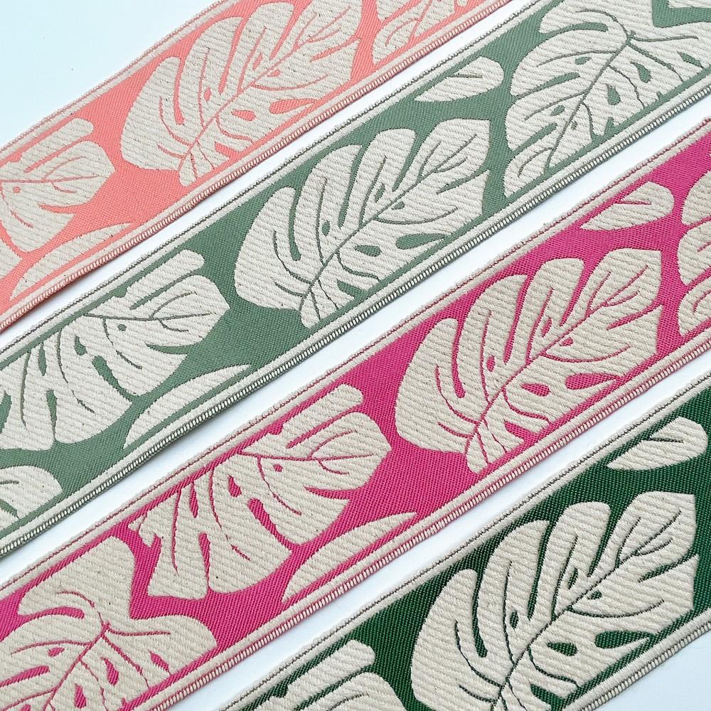 58mm Wide Tropical Monstera Leaf Pattern Lace Border for Sewing, Garments, DIY Crafts & Home Decor, view 5