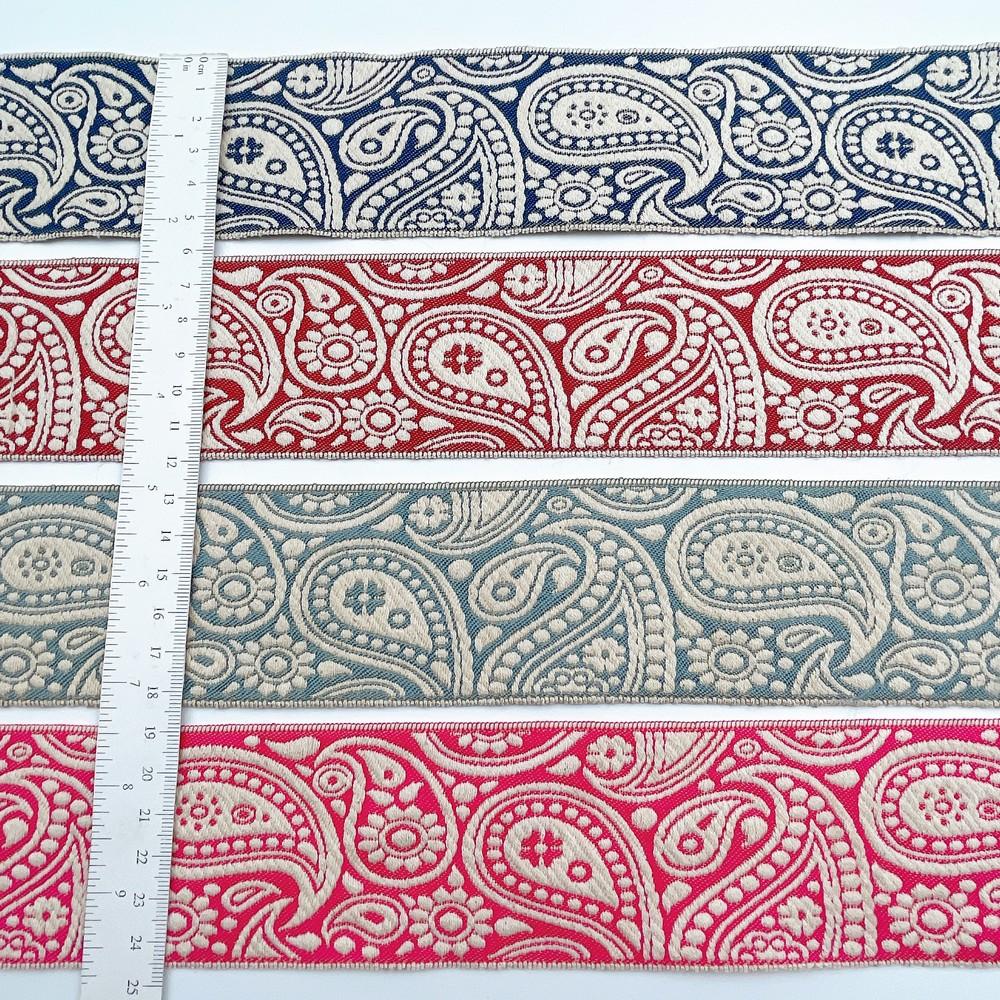 55mm Wide Traditional Paisley Motif Lace Border for Sewing, Garments, DIY Crafts & Home Decor, view 3