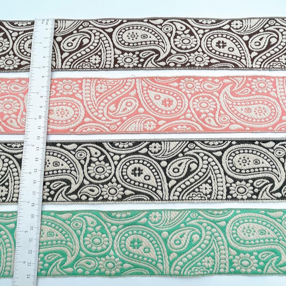 55mm Wide Traditional Paisley Motif Lace Border for Sewing, Garments, DIY Crafts & Home Decor, view 4