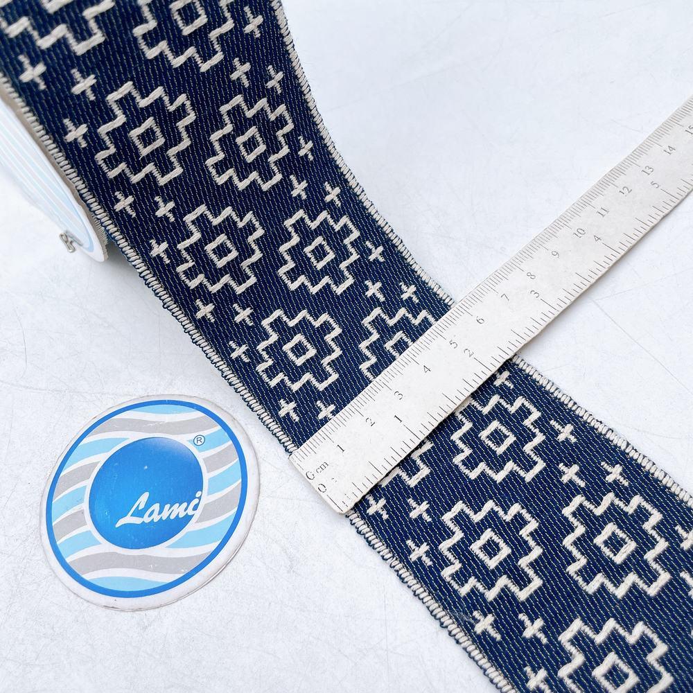 60mm Tribal Pattern Woven Jacquard Ribbon - Southwestern Diamond Lace Trim, view 1