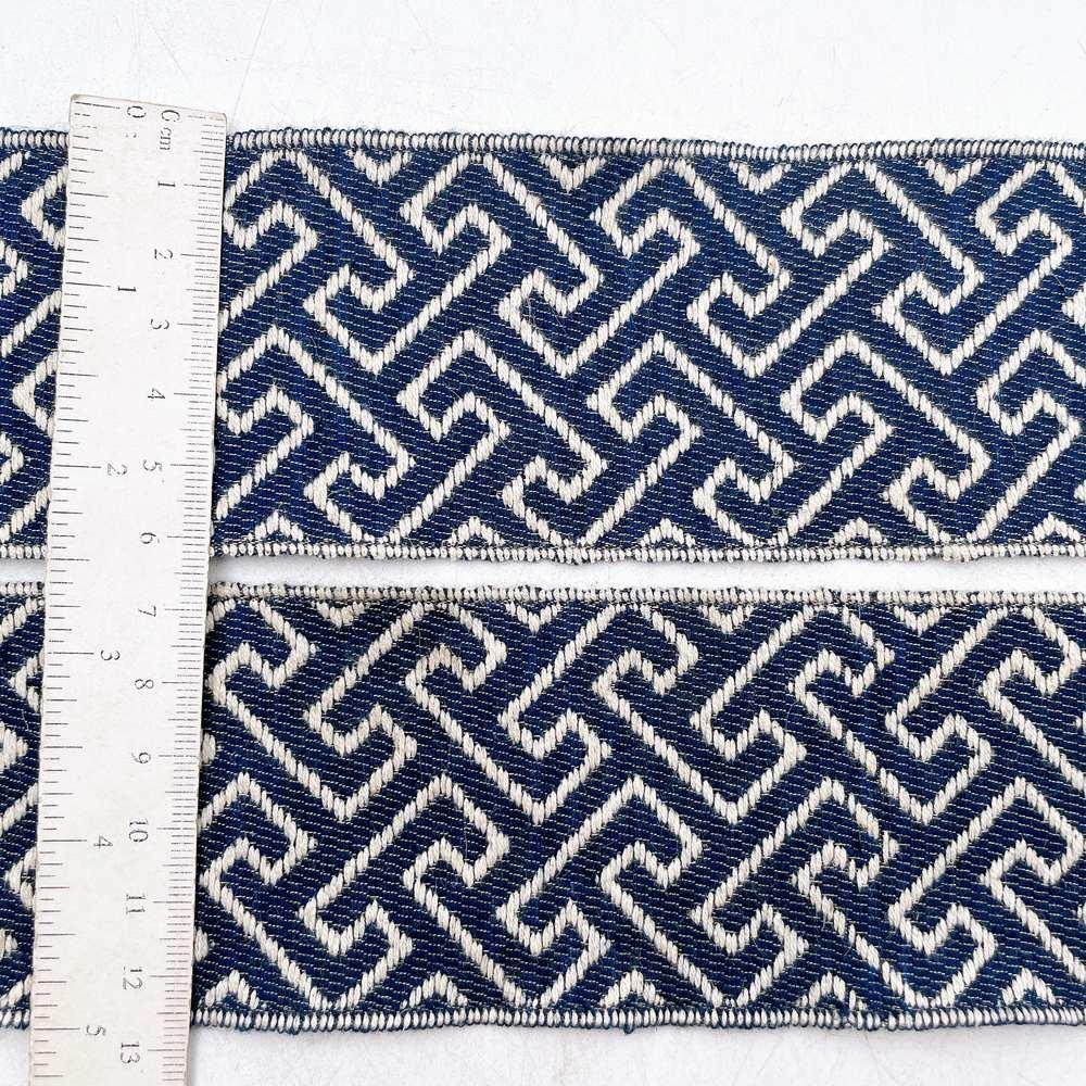 60mm Woven Jacquard Ribbon Trim - Interlocking Greek Key Labyrinth Border, view 2