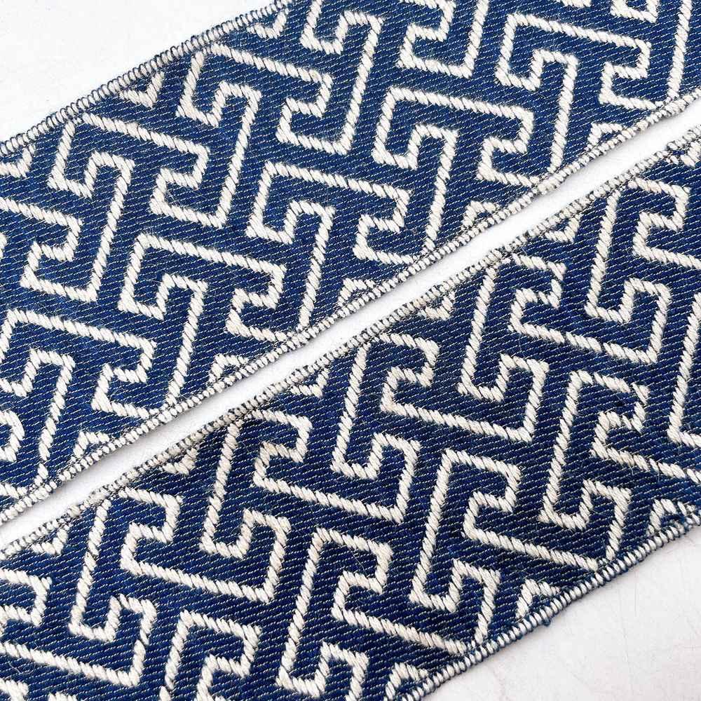 60mm Woven Jacquard Ribbon Trim - Interlocking Greek Key Labyrinth Border, view 3