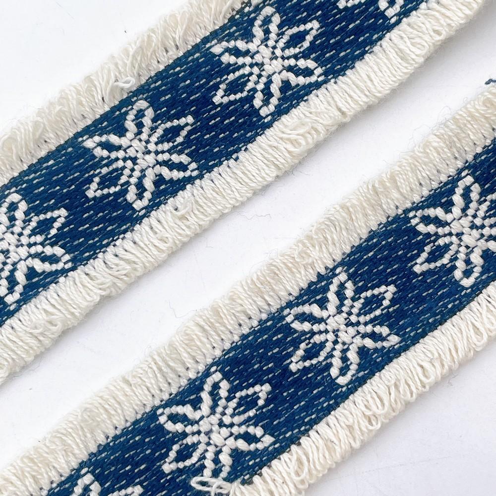 30mm Boho Denim Fringe Lace with Star Pattern for Fashion & DIY Projects, view 3