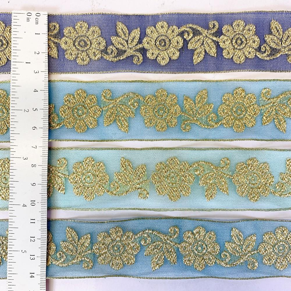 25mm Designer Jacquard Ribbon With Zari Threads, view 4