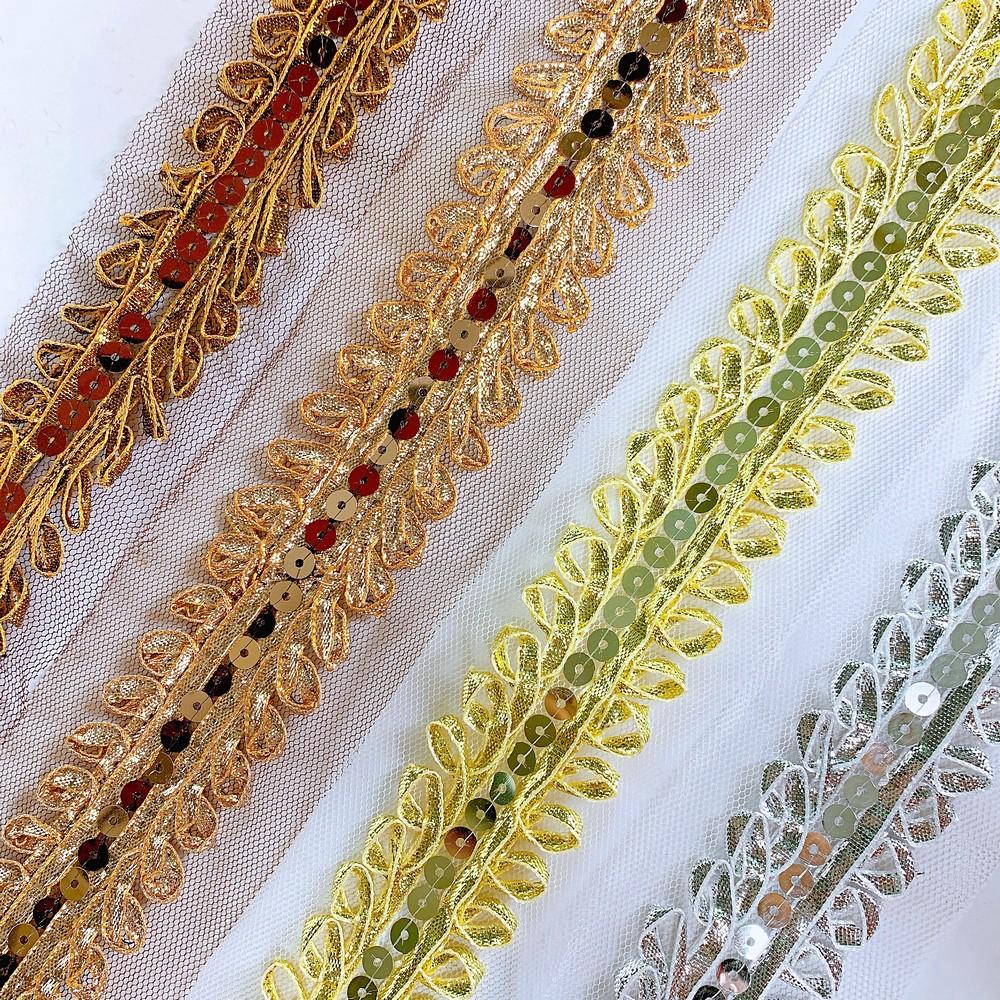 62 mm Designer Embroidery Lace With Sequins Work, view 1