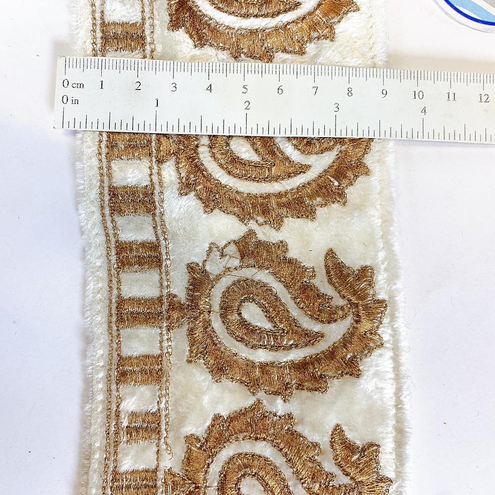 90mm Designer Cotton Embroidery Lace, view 2