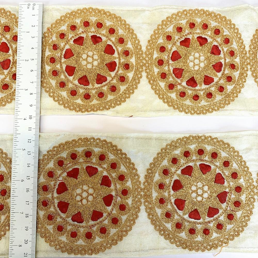 100mm Designer Zari Embroidery Lace, view 2