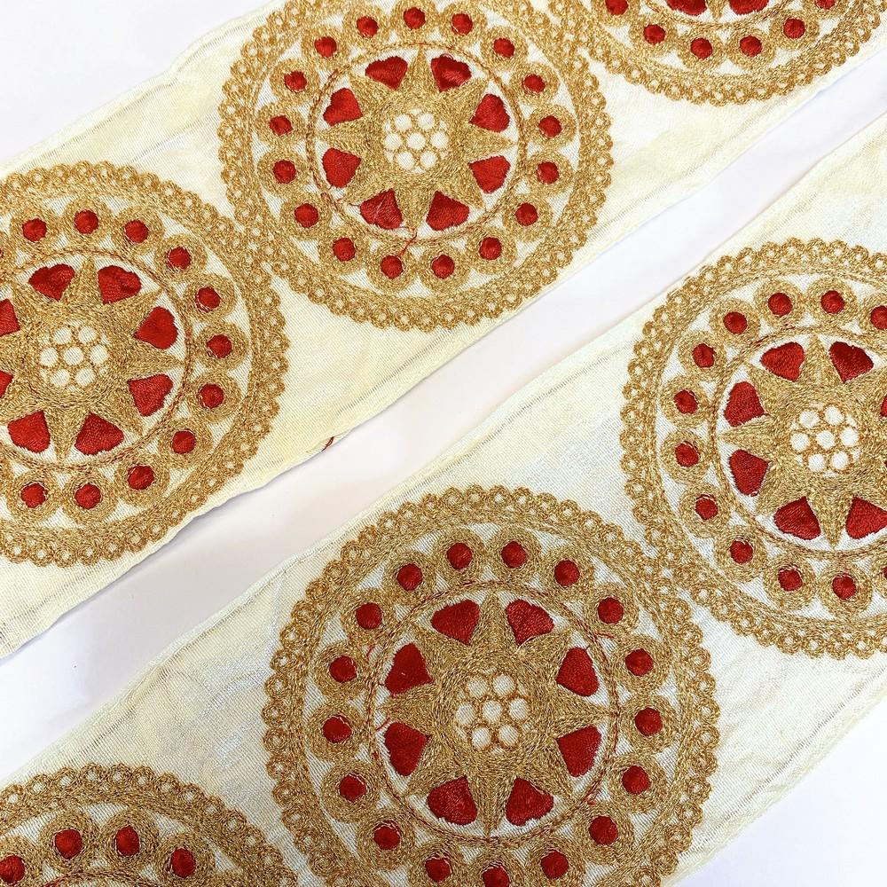 100mm Designer Zari Embroidery Lace, view 3