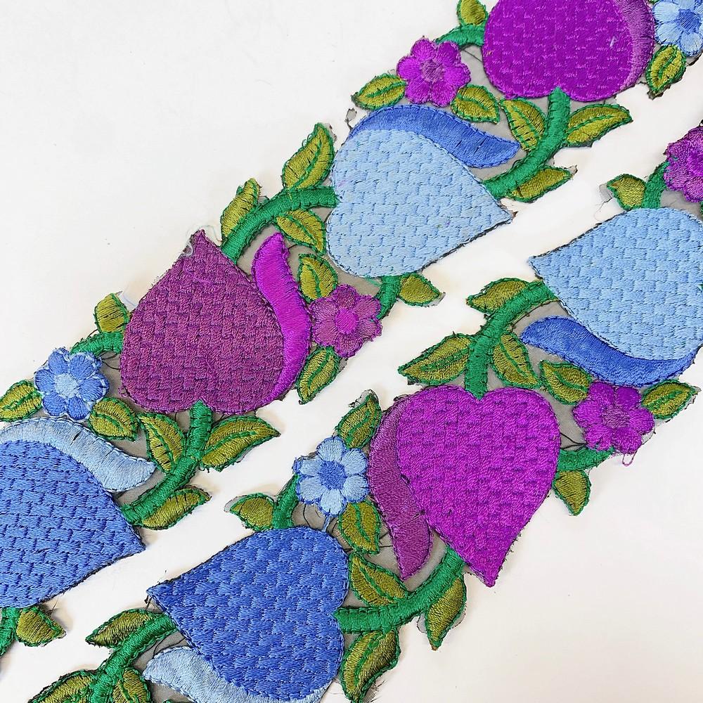 55mm Designer Cutwork Embroidery Parsi Lace, view 2