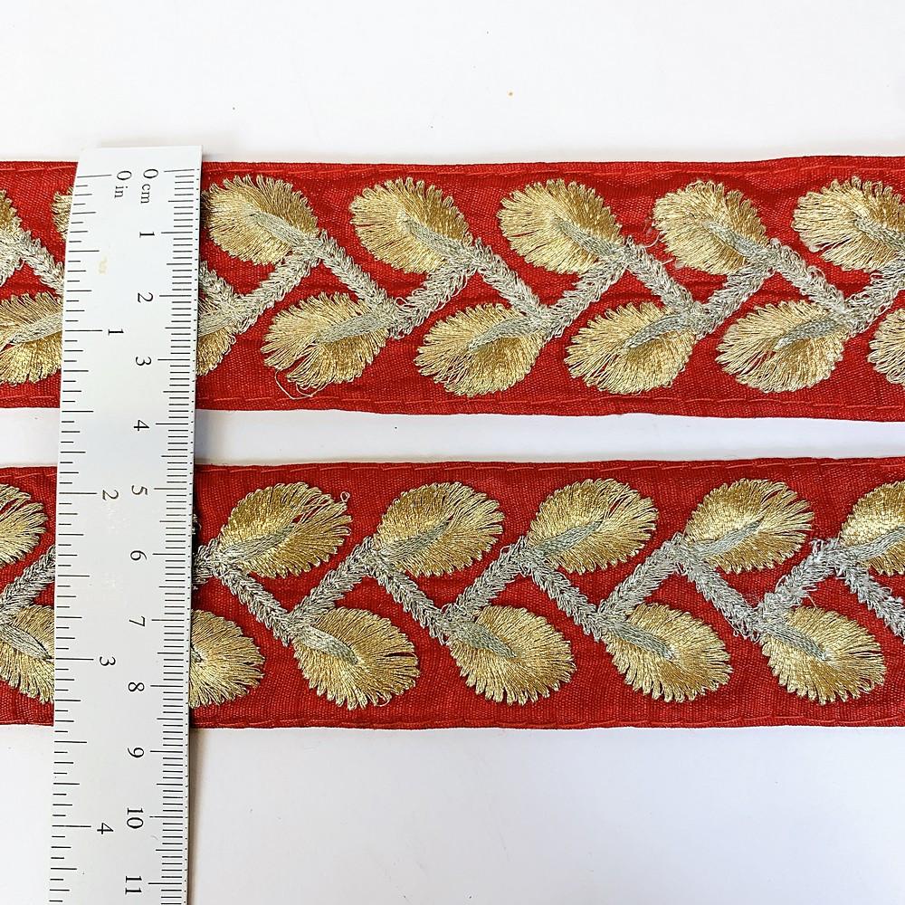 40mm Designer Leaf Embroidery Lace, view 1